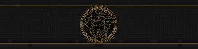 Tapeten Borte Versace Home Medusa schwarz gold Metallic 93522-4 (28,85 /1qm)