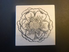 Large Flower - Rubber Stamp - Wood Mounted