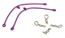 Integy Purple Secured Body Clip (4) with 85mm Connecting Link for 1:10 RC
