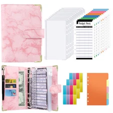 A6 Budget Binder Money Saving Wallet Notebook Planner Organizer w/ Cash Envelope