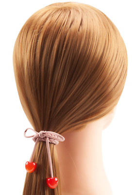 Red Cherry Bow Scrunchie Elastic Hair Ties Ponytail Holder Hair Accessorie