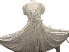 LoveShackFancy Carlton Blue Floral Ruffle Maxi Dress Size 8 Tiered Cottagecore