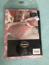 Coloroll Florentine Floral Curtain 66x54 Pink Cotton Ready Made Pleated