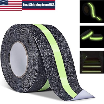 Anti Slip Safety Grip Tape Green Glow in The Dark Stage Tape for Stairs Steps US