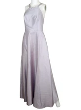 Alfred Sung Women's Crisscross Back Dress Gown Size 6 Moondance Satin D763