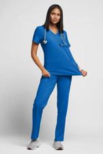 Elevate Your Comfort  Style: NWOT Women's PXL Blue Scrub Pants