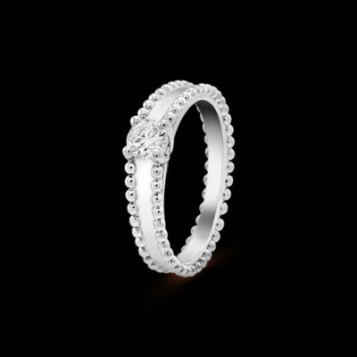 E Color VVS2 .40ct Van Cleef & Arpels Estelle Perlee Platinum Natural Diamond