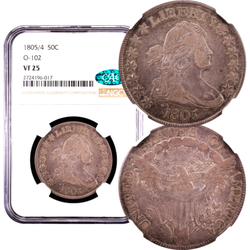 1805/4 Draped Bust Half Dollar 50c OGH NGC VF25 CAC