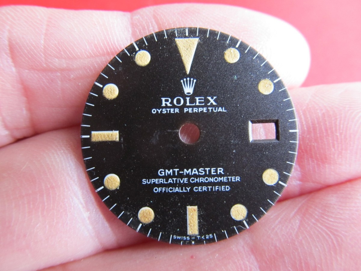 Original Rolex GMT Master Dial Only -1970 Year 1570 Cal Movement 1675 Reg  Case