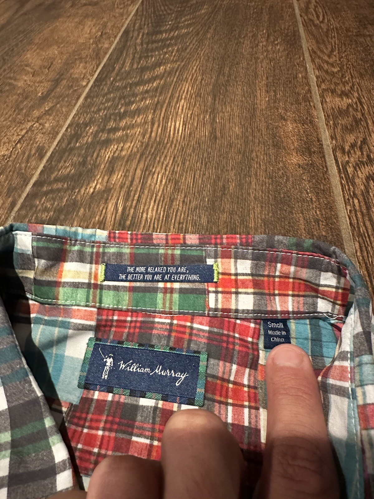 WILLIAM MURRAY Mens Small Patchwork Plaid Button … - image 4