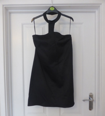 Ladies Dress from Top Shop Grecian Bodycon Style Size 12 Black Stretch BNWT