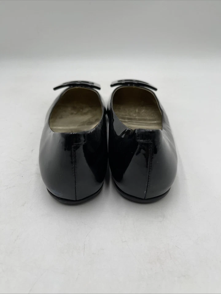 Roger Vivier Gommettine Black Patent Leather Round Toe Ballerina Flats Womens 35 - Image 4 of 4