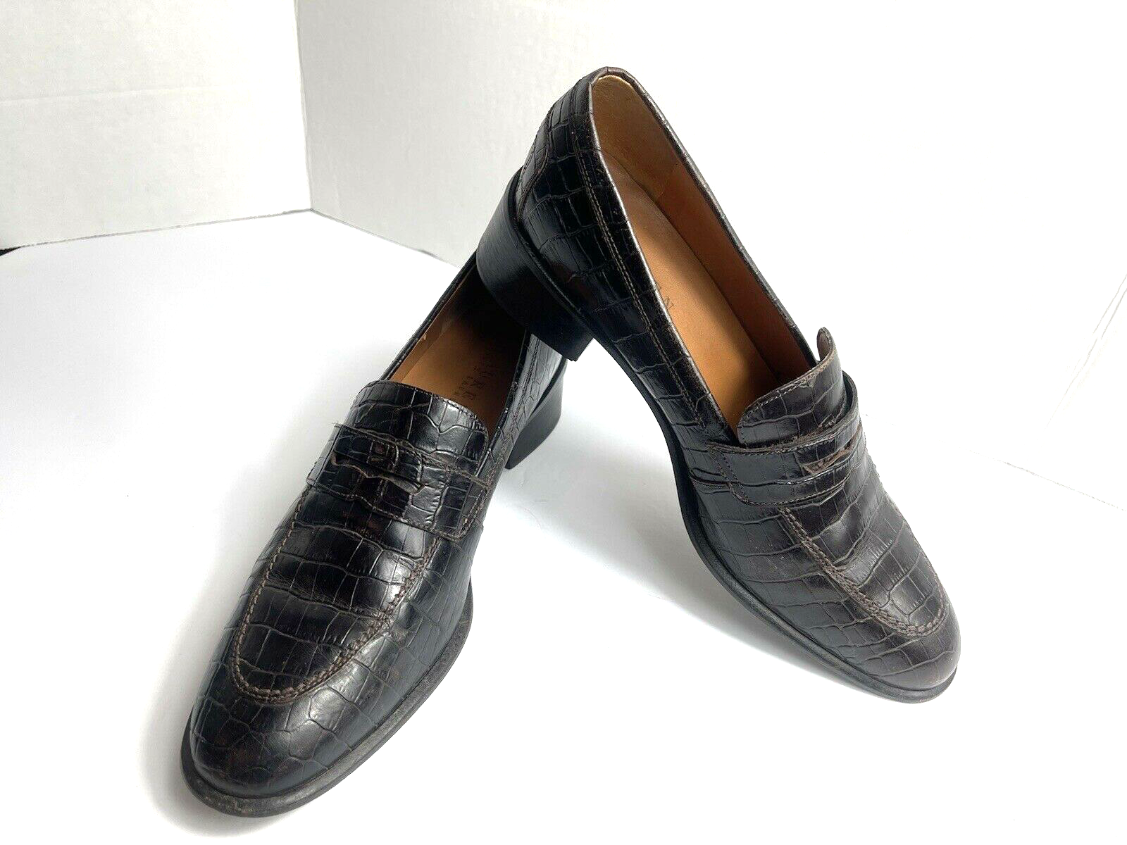 Block Heels Patent Slipon Pumps | eBay