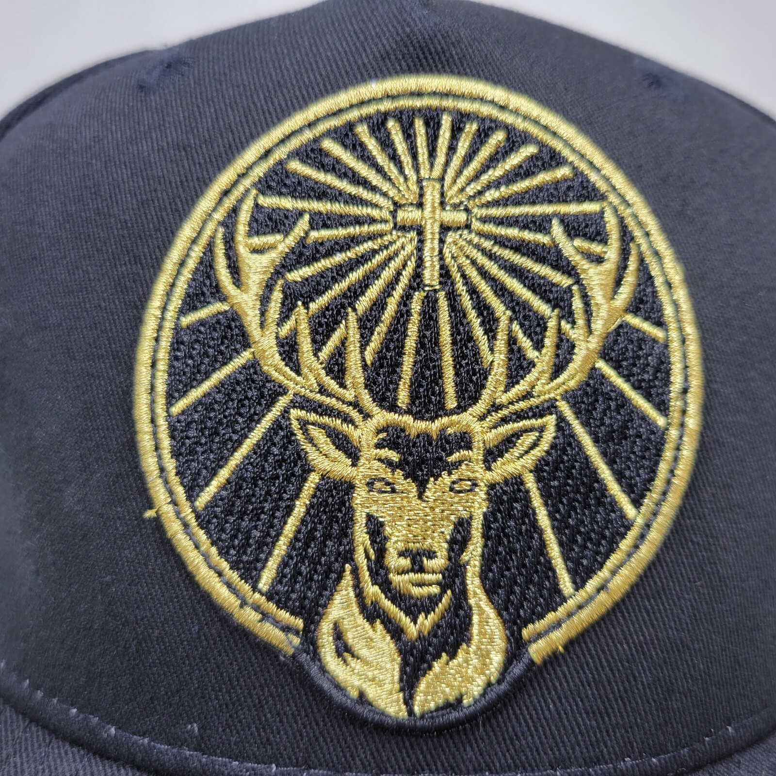 Jagermeister Snap Back Hat Gold Patch Logo Black … - image 2