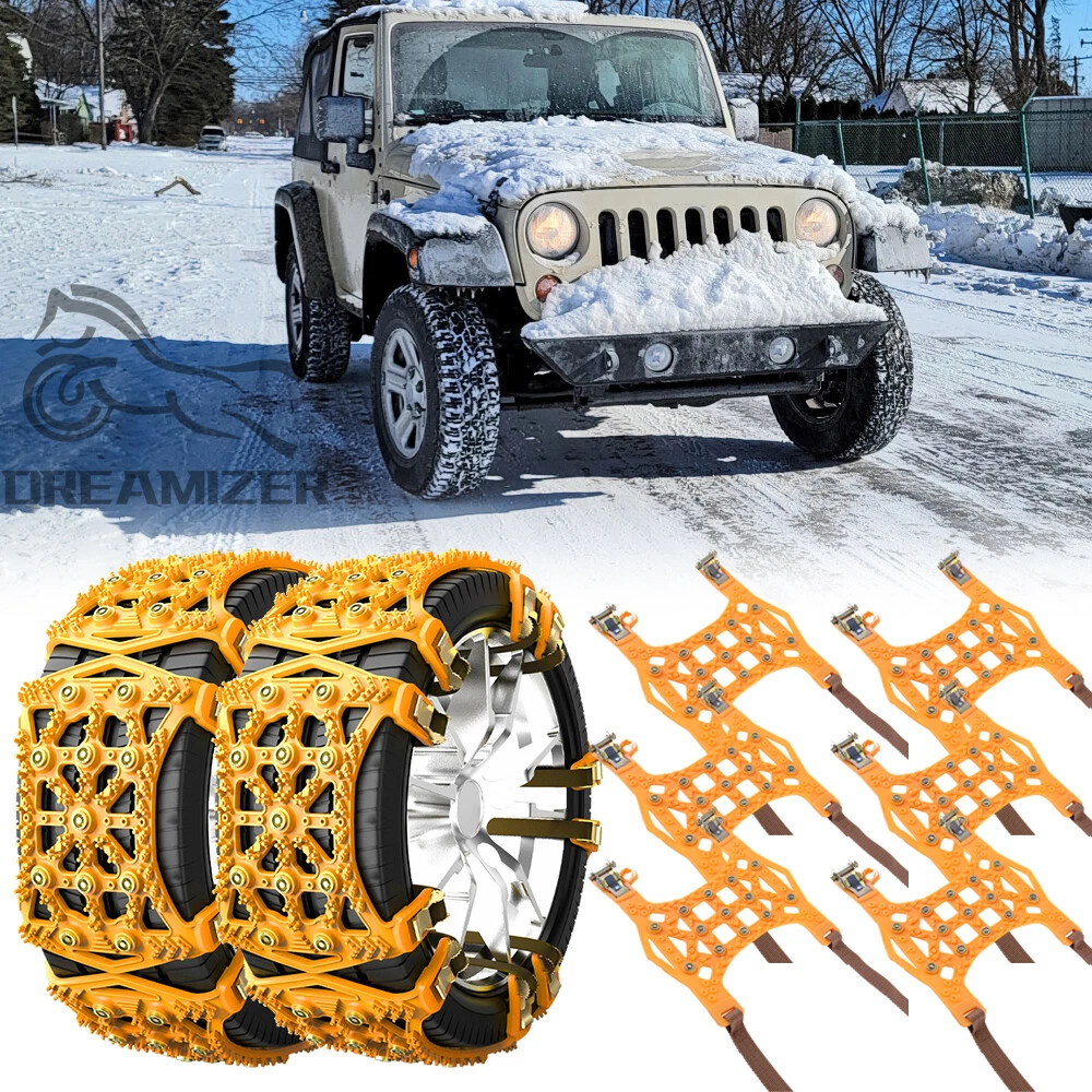 6x Wheel Snow Tire Chain Anti Skid Emergency For Jeep Wrangler Gladiator Rubicon