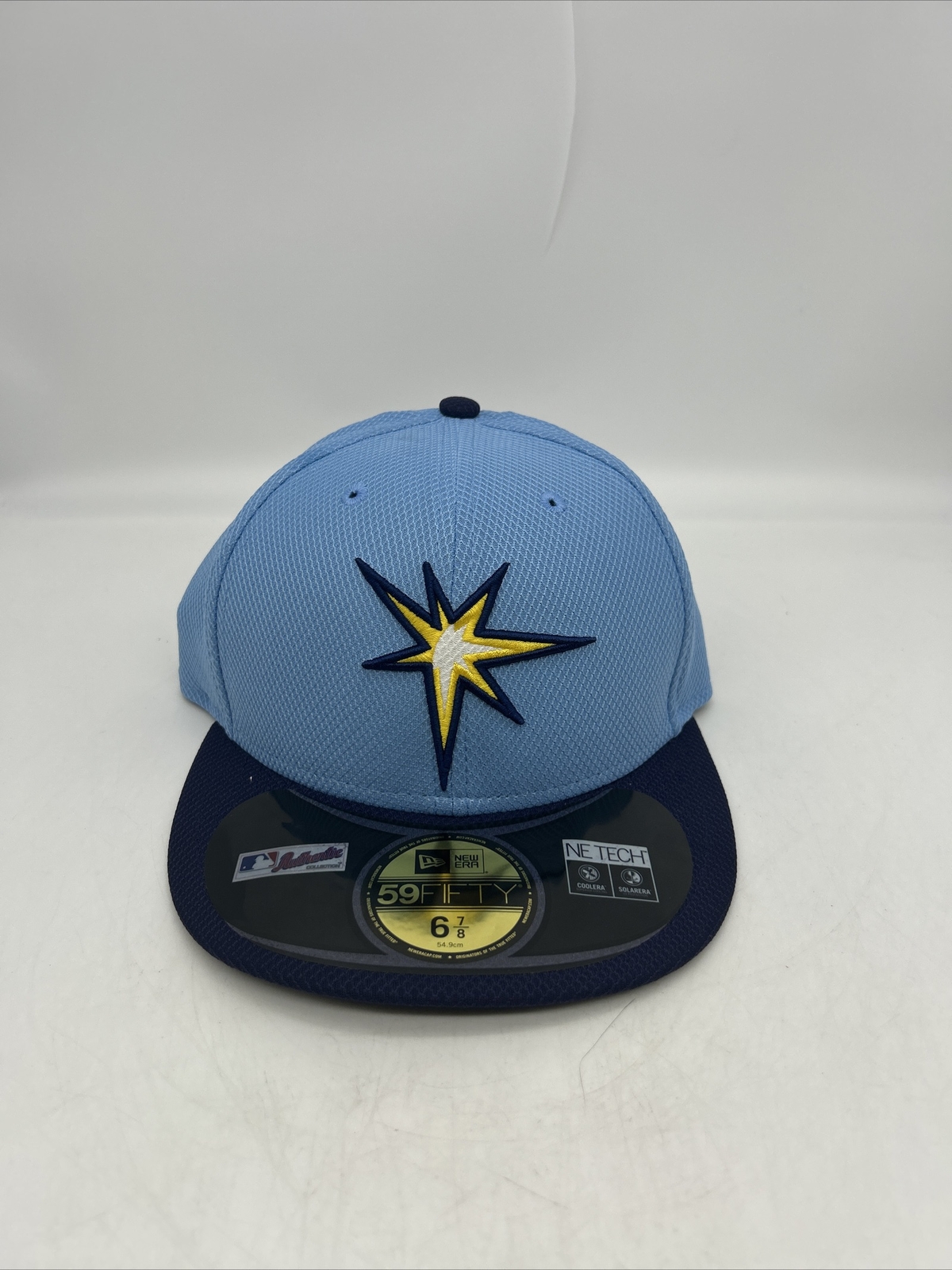 Tampa Bay Rays NEW ERA 59FIFTY Fitted Hat 7/8 Light Blue Road