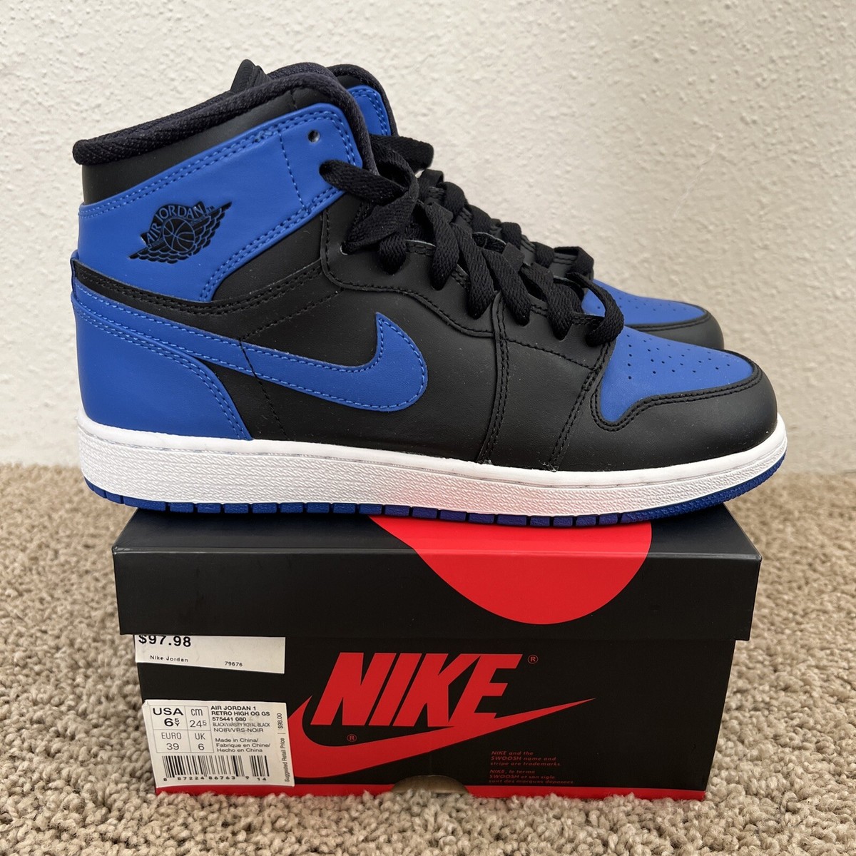 2013 Royal Jordan 1 Retro High OG 6.5y | eBay