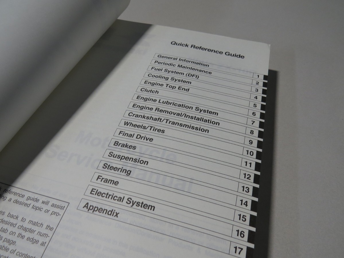 Kawasaki Factory Service Manual ZX-10R Ninja 2008 ZX1000 99924