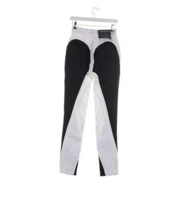 Authentic Mugler Spiral Panel Boyfriend Jeans White Black Size 36