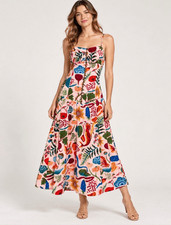 Farm Rio Farm Print Linen Blend Maxi Dress XL