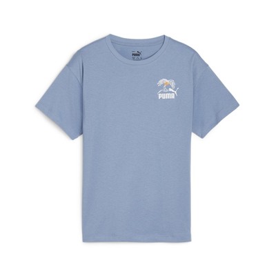 Puma Essentials Mid 90S Graphic Crew Neck Short Sleeve T-Shirt Youth Boys Blue C