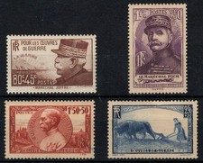 France 1940 Oeuvres de guerre 454 à 457 Neufs ** Sans Charnière