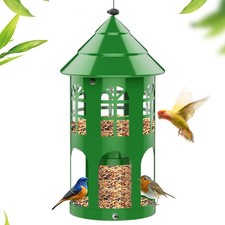 Metal Bird Feeder for Outdoor Hanging, Large Capacity Wild Bird Feeder with W...