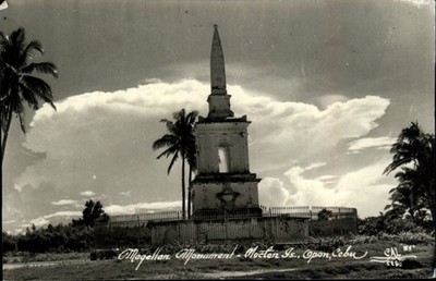 Real photo Magellan Monument Mactan Island Opon Cebu Philippines blank back