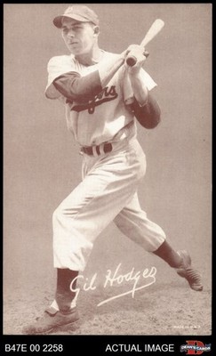 1947 Exhibits Gil Hodges  B on Cap Dodgers HOF VARIATION 5 - EX