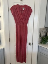 Vintage Melissa Lane 1970s Solid Pink Terry Jumpsuit Size 10
