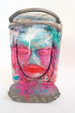 C. FANTA Gesicht GEMÄLDE Skulptur abstrakt ORIGINAL Kunst Beton MALEREI art