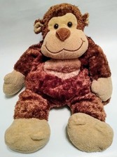 Monkey Backpack Plush Stuffed Animal Brown Tan 17" Adjustable Straps
