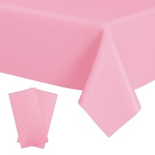 Vedran 2 Pack Pink Tablecloth Rectangle 54 x 108 Inch, Plastic Table Cloth Di...