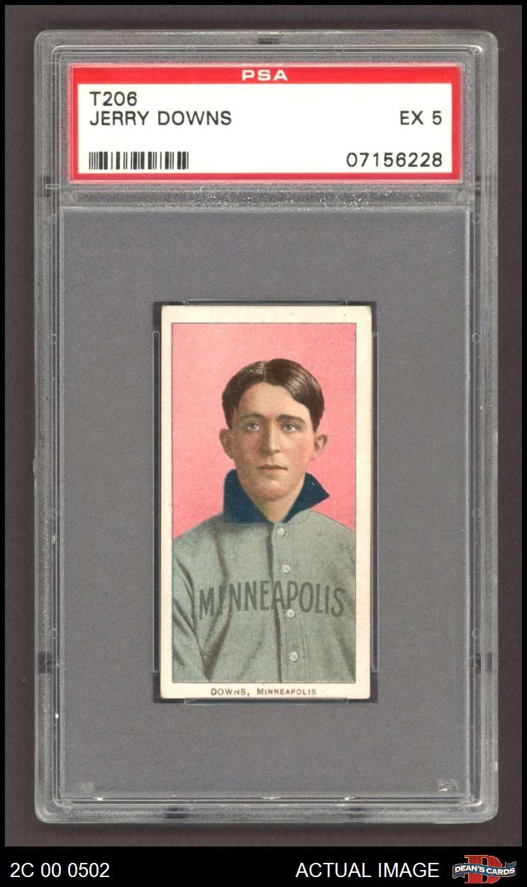 1909 T206 Jerry Downs American Association - Minneapolis PSA 5 - EX