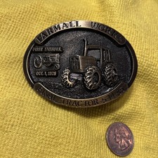 Vintage  Farmall Works Final Tractor 5-14-85  Advertising Belt Buckle 2999     