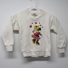 Vintage 80s DISNEY Character Fashions Minnie Mouse Sweatshirt Kids sz M 6-8 USA