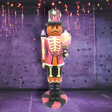 60" Pumpkin Nutcracker With Cotton Candy Display Halloween Decor  *SHIPS WITHIN