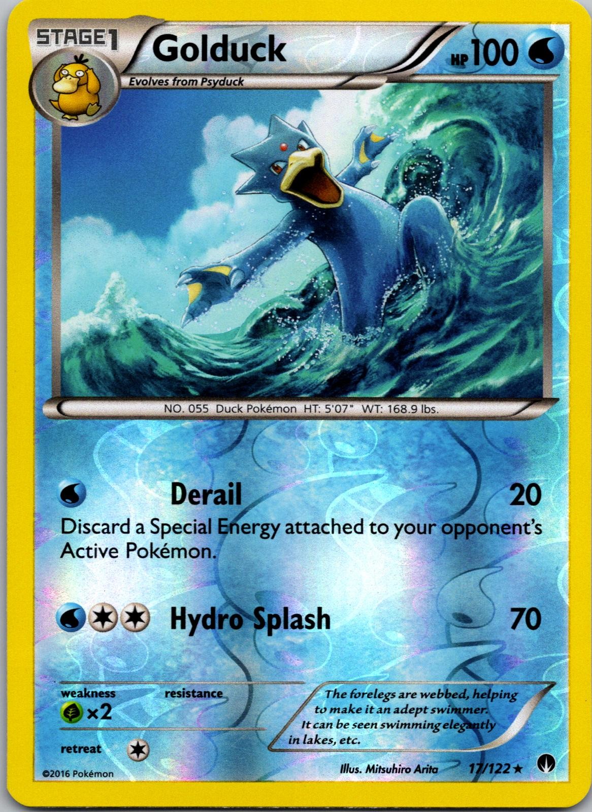 Golduck 17/122 Rare BREAKpoint Pokemon Reverse Holo Near Mint