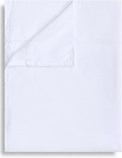 King Flat Bed Sheet Only Soft Breathable Microfiber 105x102 White Color-Coded