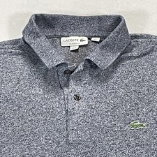 Lacoste Polo Shirt Mens XL Blue Heather Classic Fit Short Sleeve Crocodile Logo