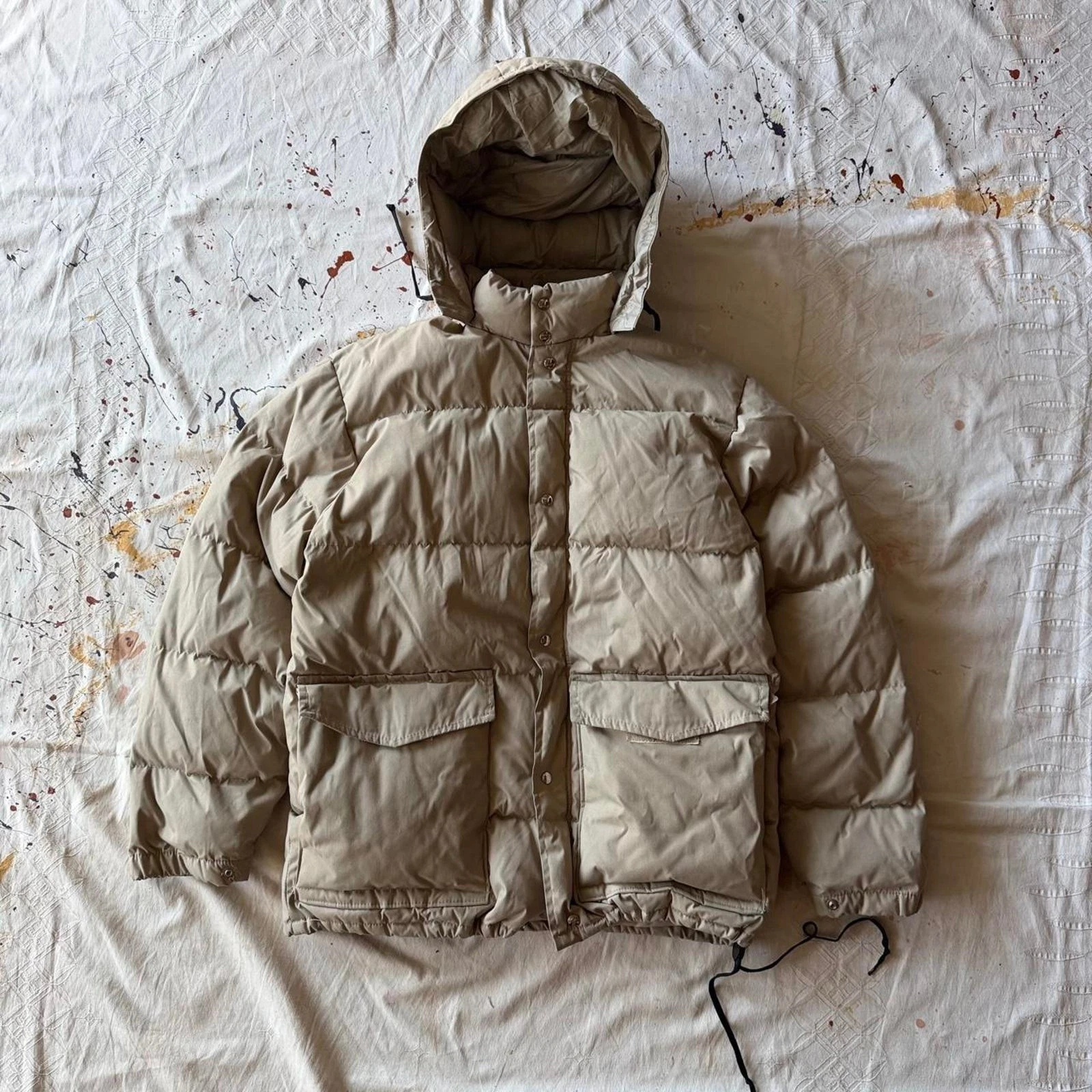 Vintage 70s Jones Goose Down Hooded Puffer Jacket Size M image 1