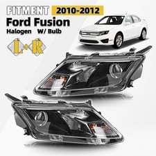 For 2010-2012 Ford Fusion Halogen Headlights Assembly With Bulbs Left Right Set