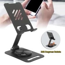 360° Rotating Metal Desk Phone Tablet Stand Adjustable Holder for Desk & Table