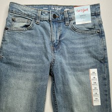 Cat And Jack Women s Jeans Bootcut Washed Denim Adjustable Waist Jeans Sz 10 New