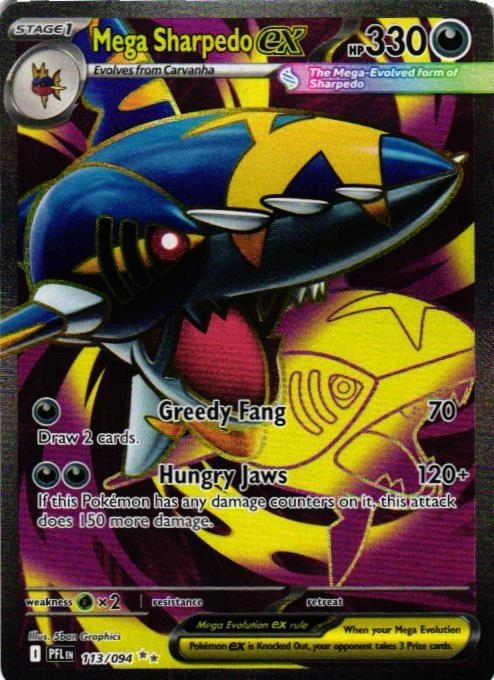 Pokemon Mega Sharpedo ex 113/094 Phantasmal Flames Ultra Rare Full