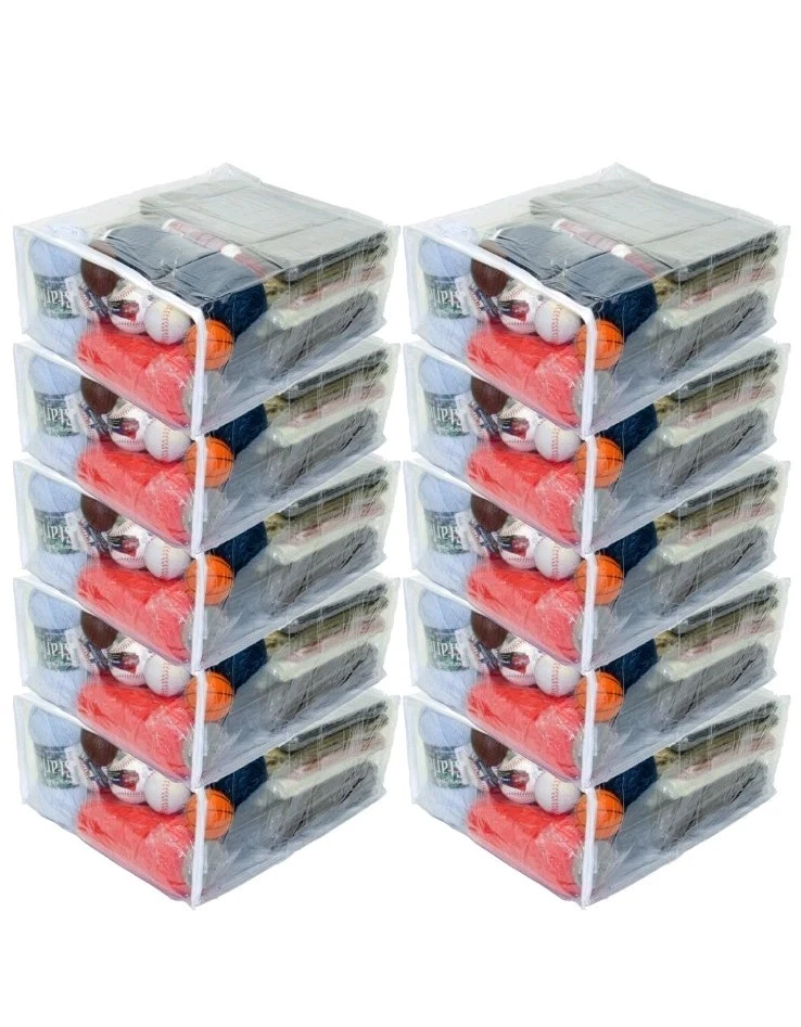 Vinylpac Clear Zippered Storage Bags – 15x18x2 Inch, 10-Pack, Heavy-Duty Vinyl