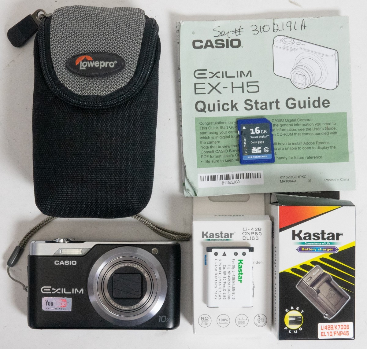 Casio Exilim EX-H5 12MP x10 Zoom Digital Camera + Accessories