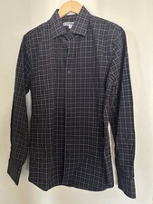 Express extra slim fit medium plaid shirt -navy blue