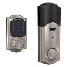 Schlage BE469ZP Camelot Connect Smart Deadbolt with Alarm Satin Nickel New