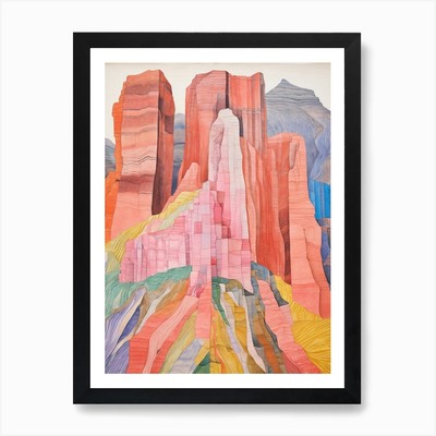 Mount Hua China 2 bunte Mountai gerahmte Wandbilder Poster Leinwanddruck Bild
